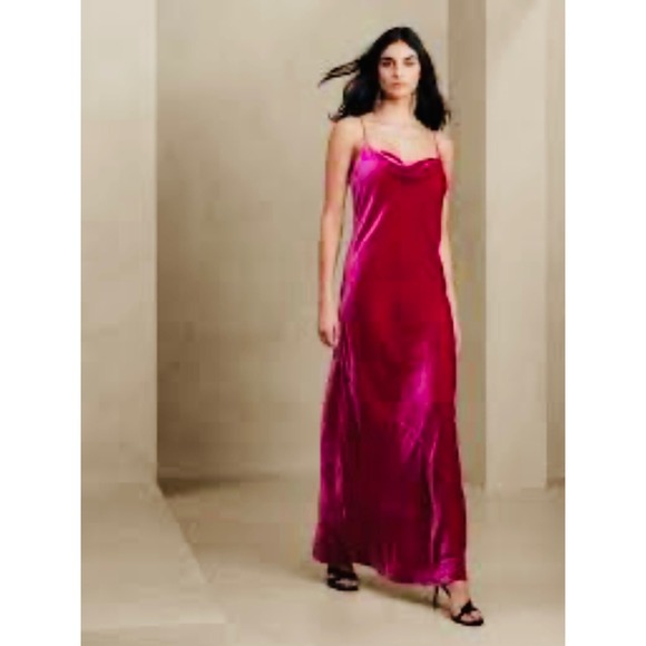 Banana Republic Dresses & Skirts - Banana Republic Velvet Maxi Dress Cowl Neck Sleeveless Party‎ Dress Size Small